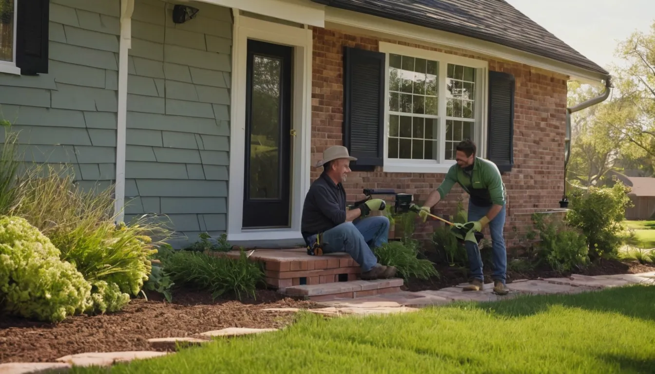 Local siding provider and homeowner reviewing new vinyl siding on a ranch-style home in the Kenner area